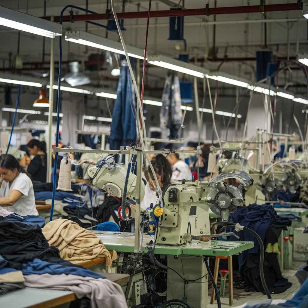 Garment workers stitching knitwear on industrial sewing machines at Glider (Pvt.) Ltd., a custom knitwear manufacturer supplying brands worldwide.